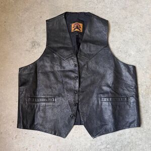 Vintage Phase 2 Black Leather Western Vest